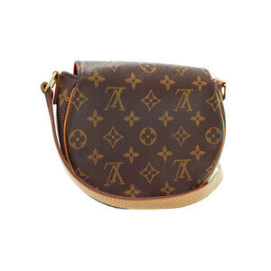Louis Vuitton White Shoulder Bag Brown Leather Blanc Monogram Tan